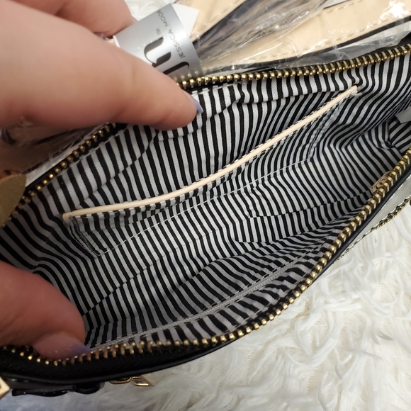 Jessica Moore Faux Leather Baguette Bag/Mini Purse Black NWT - Picture 4 of 8